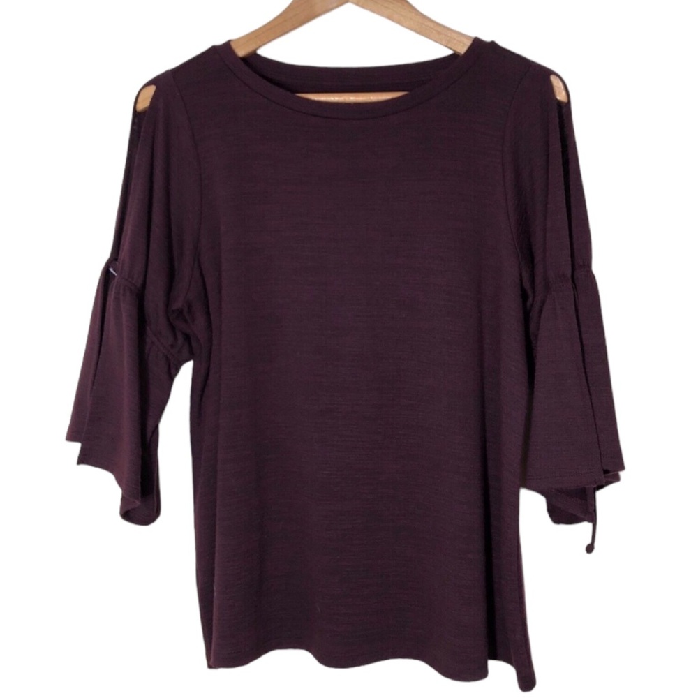 Loft Cold Shoulder Sweater Slit/Tie/Split Sleeve Womens Size S